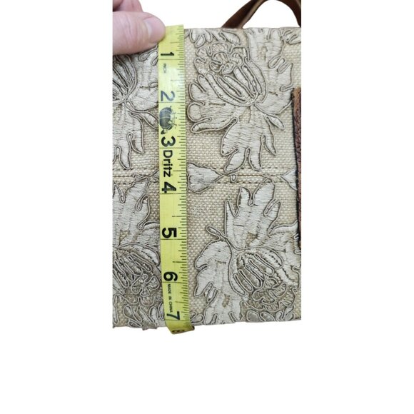 Rare Clever Carriage Company Embroidered lace & Croc Embossed Leather Large Tote - Picture 12 of 16